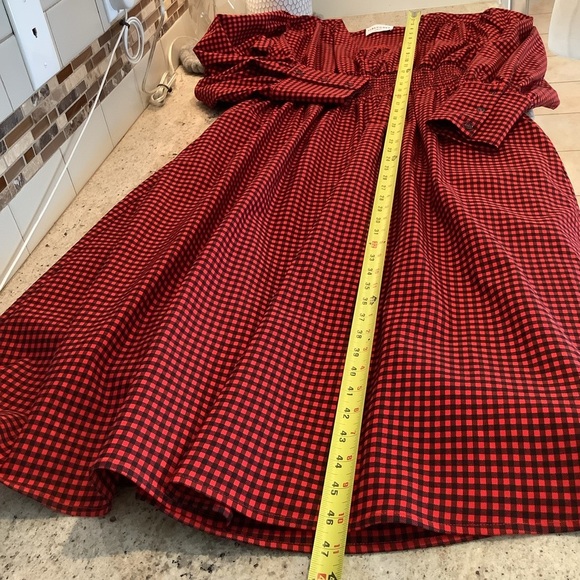 First Love Plaid Check Midi/Maxi Dress Size Small Red & Black - Picture 8 of 10